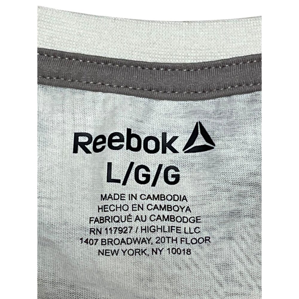 Reebok Mens Classic Graphic T-Shirt Beige/Gray L Cotton Blend - Picture 4 of 15